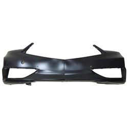 FRONT BUMPER COVER- PRIMED- W/ PARK ASSIST SENSOR HOLES- W/O HEADLAMP WASHER HOLES- W/O A-SPEC