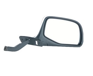 MIRROR- CHROME & BLACK. RH (PASSENGER SIDE)- MANUAL-PADDLE DESIGN